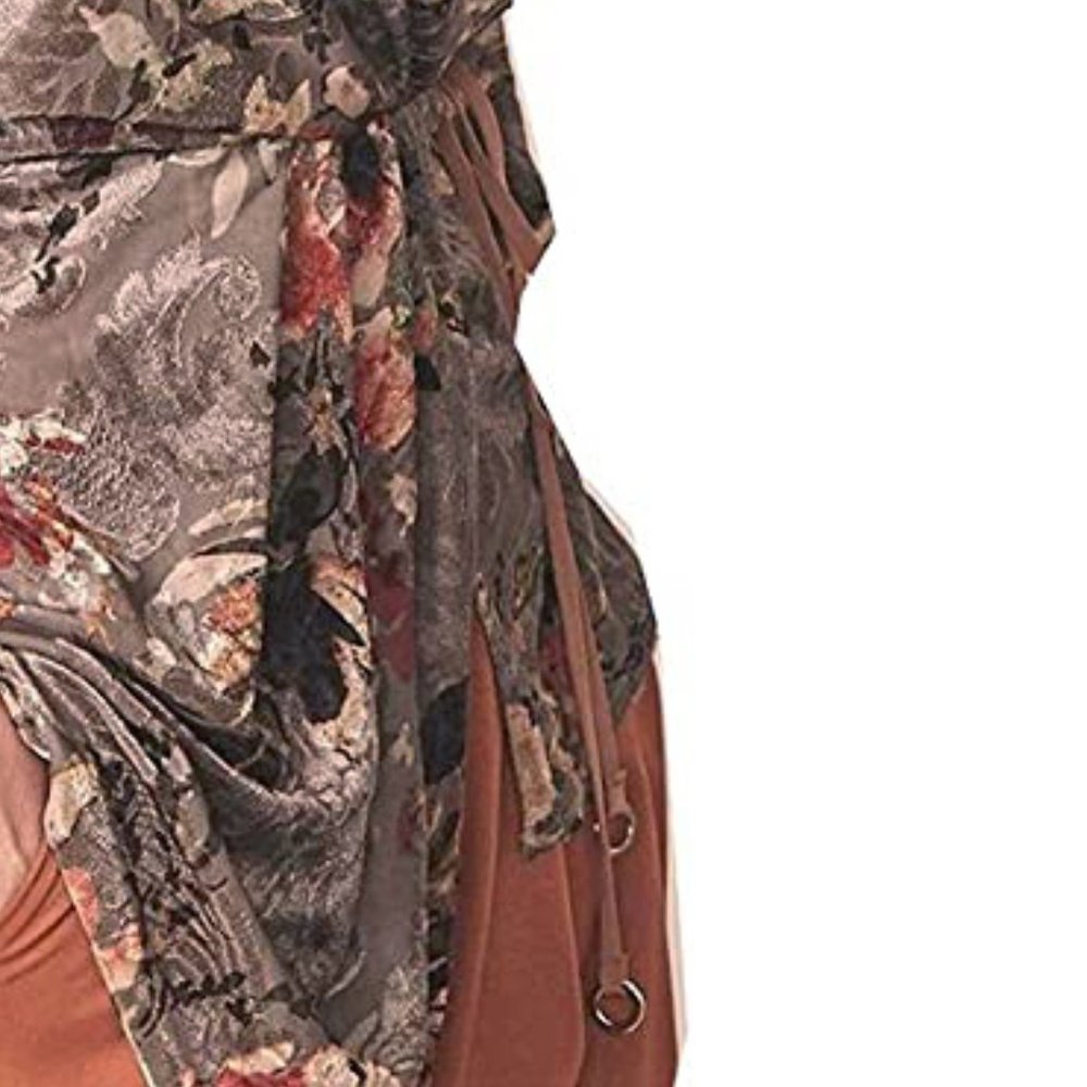 NEW Allen Schwartz Women Mulberry Asymmetric Velvet Burn Out Wrap Dress Blouse - Picture 9 of 10